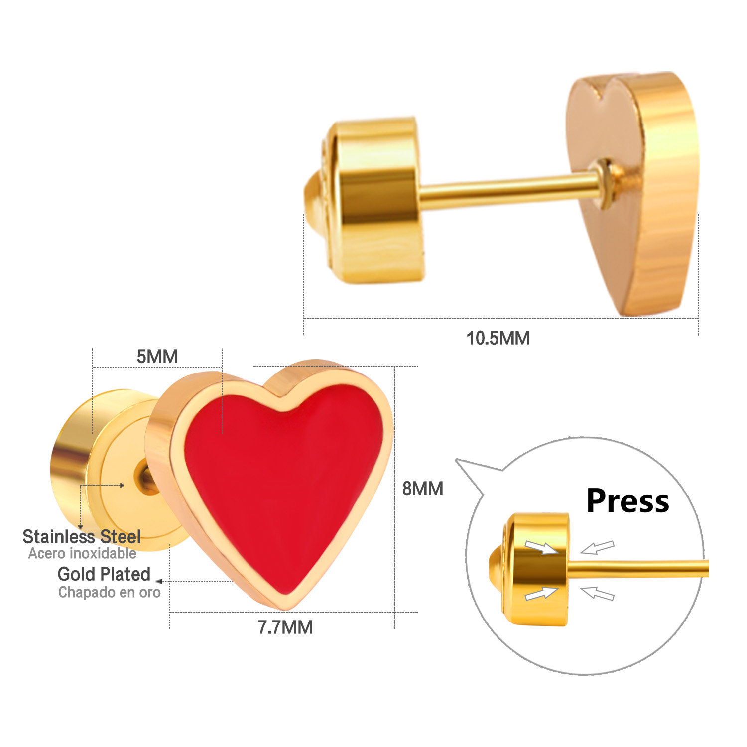 LUXUKISSKIDS Romantic Love Hea - Body Jewelry Surgical Steel ulasan dan harga