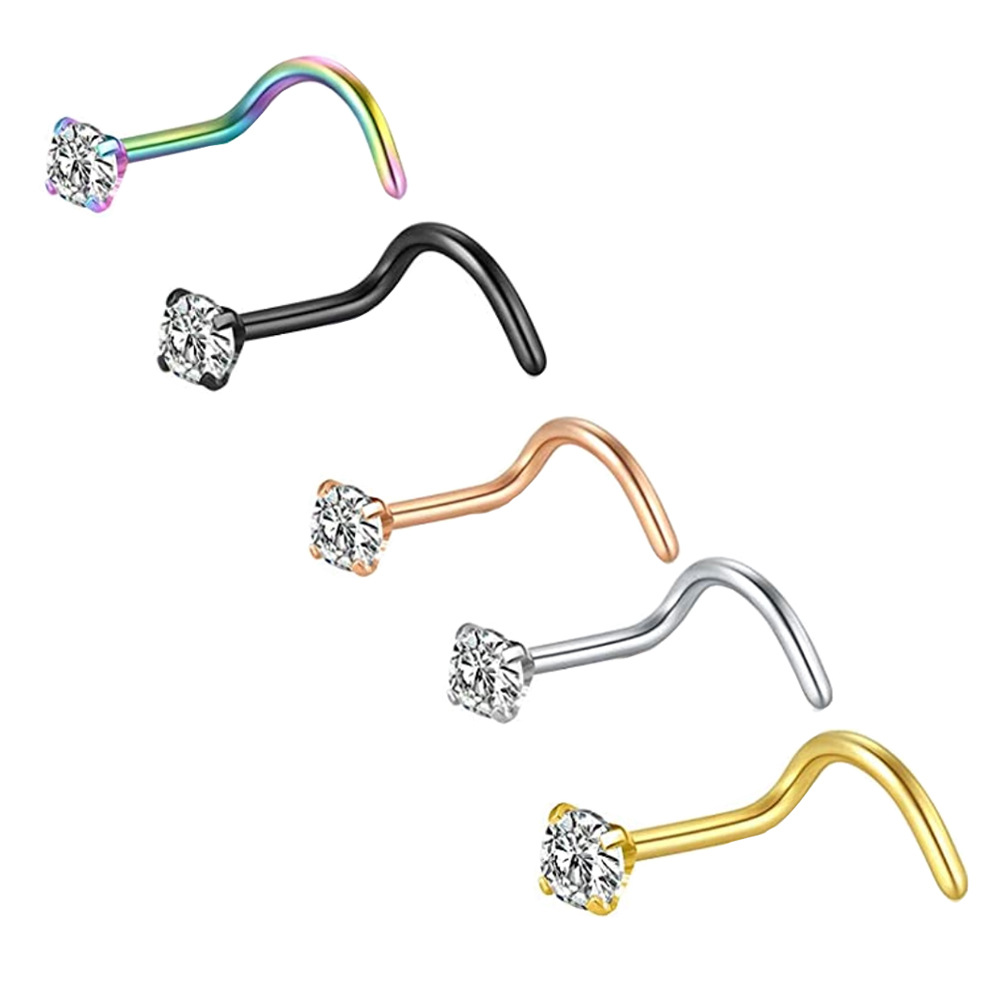 20G Nose Rings Studs 316L Surg - Body Jewelry Surgical Steel ulasan dan harga