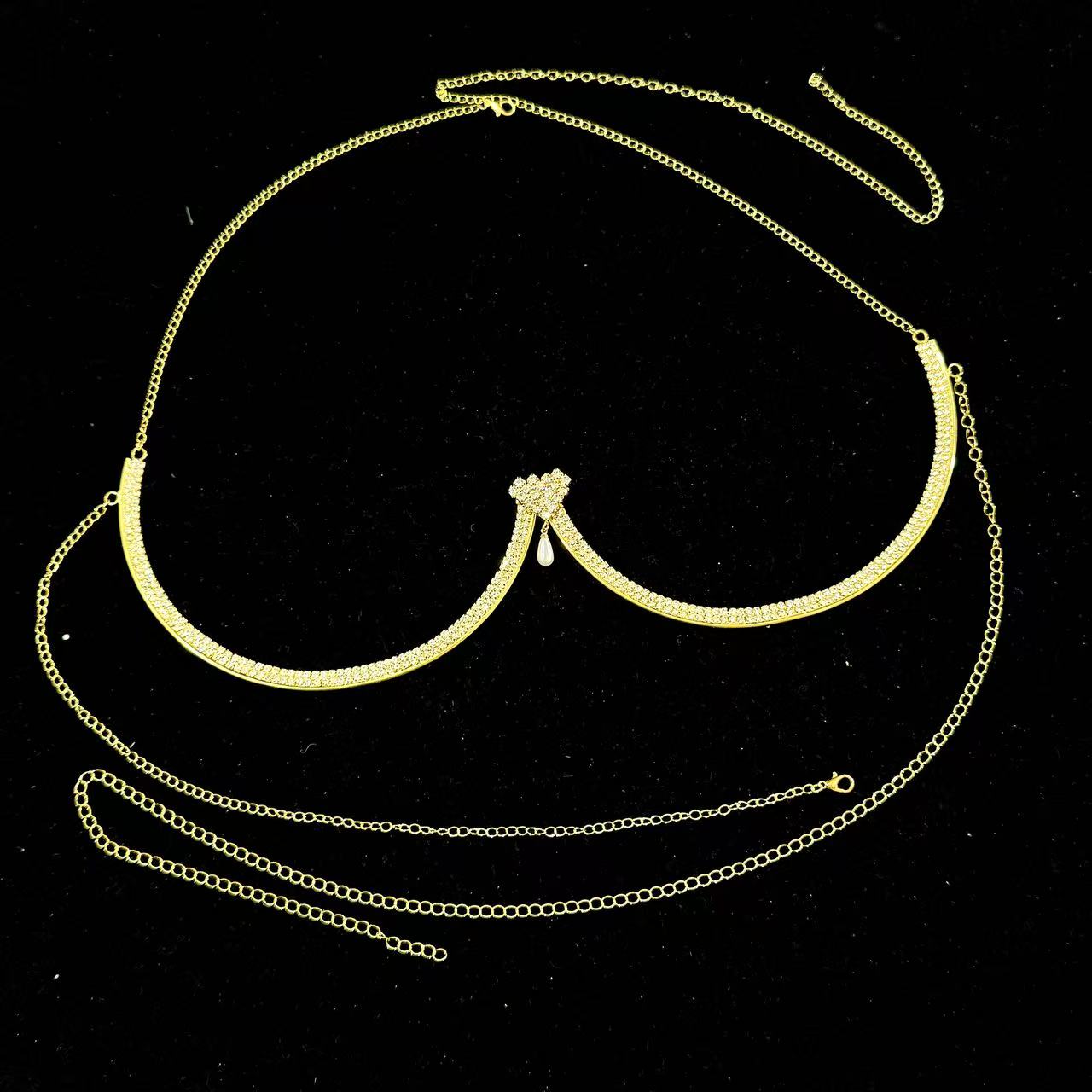Women's chest support pearl pe - Body Jewelry Necklace ulasan dan harga