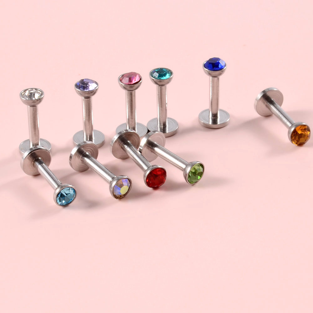 4PCS CZ Gem Labret 316L Surgic - Body Jewelry For You ulasan dan harga
