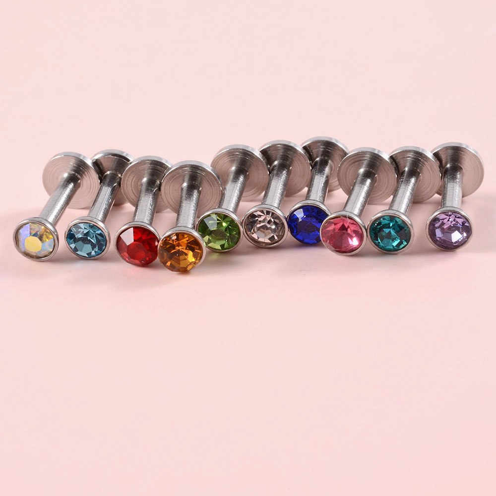 4PCS CZ Gem Labret 316L Surgic - Body Jewelry For You ulasan dan harga