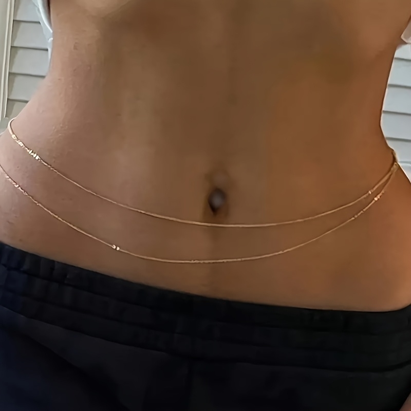 1Double-Layer Gold Metal Waist - Body Jewelry For You ulasan dan harga