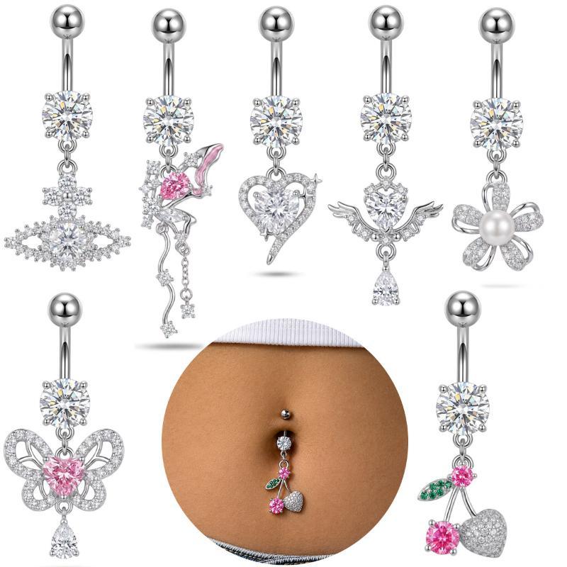 1Pcs Exquisite Dangle Belly Bu - Body Jewelry Surgical Steel ulasan dan harga